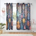 thumbnail image 1 of Yayeee Window Curtains Light Filtering 63"x52" Grommet Panel Pair Home Living Room Decor, Pink Christmas Splendor, 1 of 7