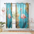 thumbnail image 1 of Yayeee Window Curtains Set of 2 for Living Room Light Filtering 63"x52", Pink Flamingo, 1 of 7