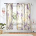 thumbnail image 1 of Yayeee Window Curtains Light Filtering 63"x52" Grommet Panel Pair Home Living Room Decor, Purple Floral Rabbit, 1 of 7