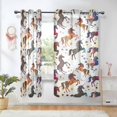 thumbnail image 1 of Yayeee Window Curtains Light Filtering 63"x52" Grommet Panel Pair Home Living Room Decor, Rainbow Starts Pattern, 1 of 7