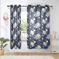 thumbnail image 1 of Yayeee Window Curtains Light Filtering 63"x52" Grommet Panel Pair Home Living Room Decor, Space Bear Pattern, 1 of 7