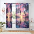 thumbnail image 1 of Yayeee Window Curtains Light Filtering 63"x52" Grommet Panel Pair Home Living Room Decor, Sunset Landscape, 1 of 7
