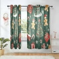 thumbnail image 1 of Yayeee Window Curtains Light Filtering 63"x52" Grommet Panel Pair Home Living Room Decor, Yellow Christmas Gingerbread, 1 of 7