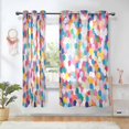 thumbnail image 1 of Yayeee Window Curtains Light Filtering 63"x52" Grommet Panel Pair Home Living Room Decor, Yellow Colorful Circles, 1 of 7