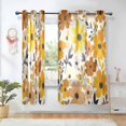 thumbnail image 1 of Yayeee Window Curtains Light Filtering 63"x52" Grommet Panel Pair Home Living Room Decor, Yellow Flowers, 1 of 7