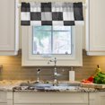 thumbnail image 1 of Yayeee Window Valance for Kitchen Farmhouse Rod Pocket Black and grey Paid Pattern Short Curtain for Living Room, 1 of 6