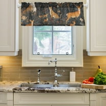 Yayeee Window Valance for Kitchen Farmhouse Rod Pocket Forest Pattern Short Curtain for Living Room