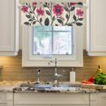 thumbnail image 1 of Yayeee Window Valance for Kitchen Farmhouse Rod Pocket Pink Flowers Short Curtain for Living Room, 1 of 6