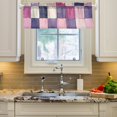 thumbnail image 1 of Yayeee Window Valance for Kitchen Farmhouse Rod Pocket Pink and Purple Paid Pattern Short Curtain for Living Room, 1 of 6