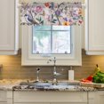 thumbnail image 1 of Yayeee Window Valance for Kitchen Farmhouse Rod Pocket Purple Floral Pattern Short Curtain for Living Room, 1 of 6