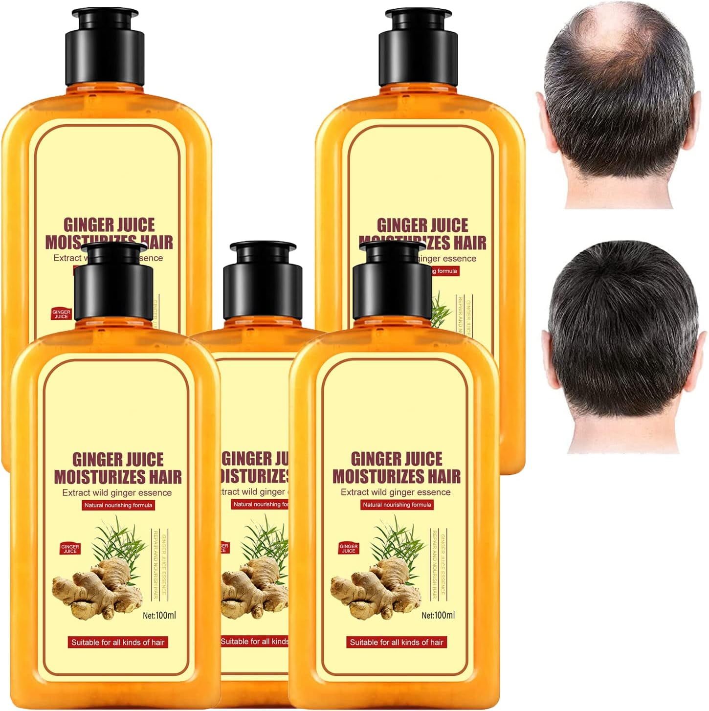 Yayiaclooher Ginger Instant Ginger Hair Regrowth Shampoo For Hair