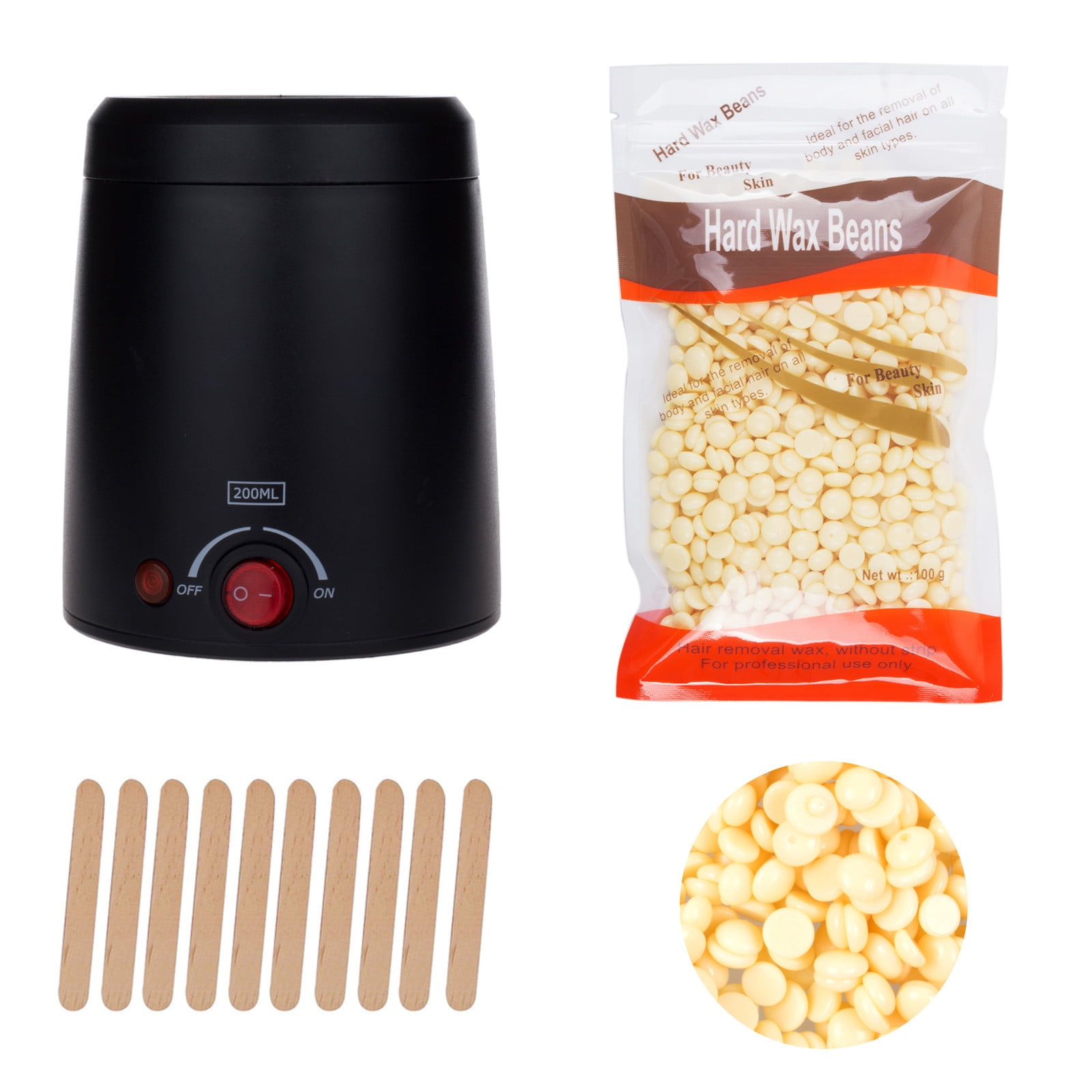 Waxing Wax Warmer Hair Removal KitWax Pots Professional for All Hair Types Eyebrow Facial
