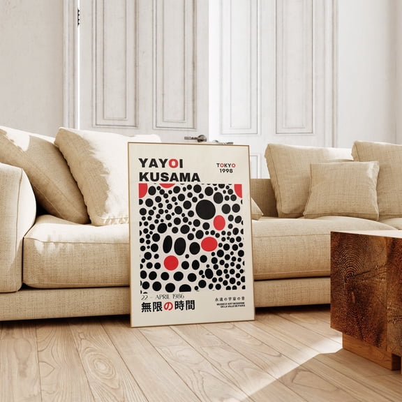 Yayoi Kusama Abstract Print Japanese Wall Art Inspired Home Decor, Unframed Paper Poster 8x10in