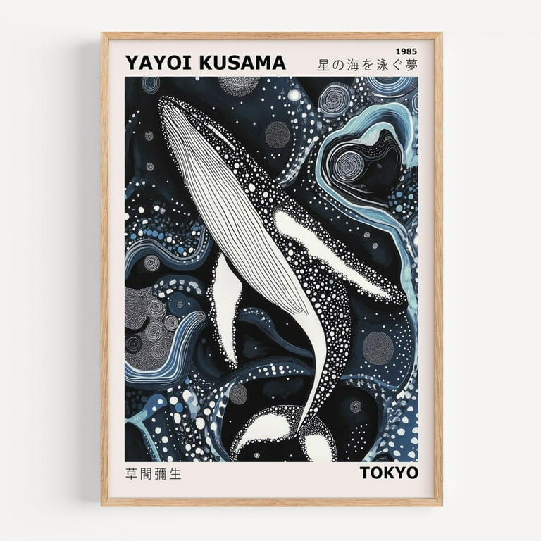Yayoi Kusama Abstract Whale Art Print, Humpback Whale Yayoi Kusama