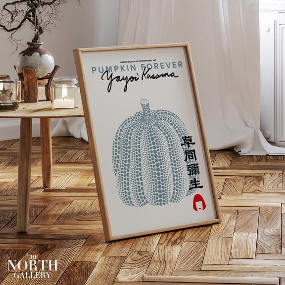 Yayoi Kusama Blue Pumpkin Forever Exhibition Poster Contemporary Art Print