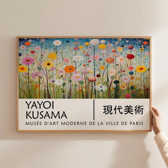Yayoi Kusama Flower Poster - Japandi Gallery Wall Art As Yayoi Kusama Print, Abstract Inspired Kusama Poster, Japanese Wall Art Wall Art, Modern Wall Decor, 8x12 UNFRAMED