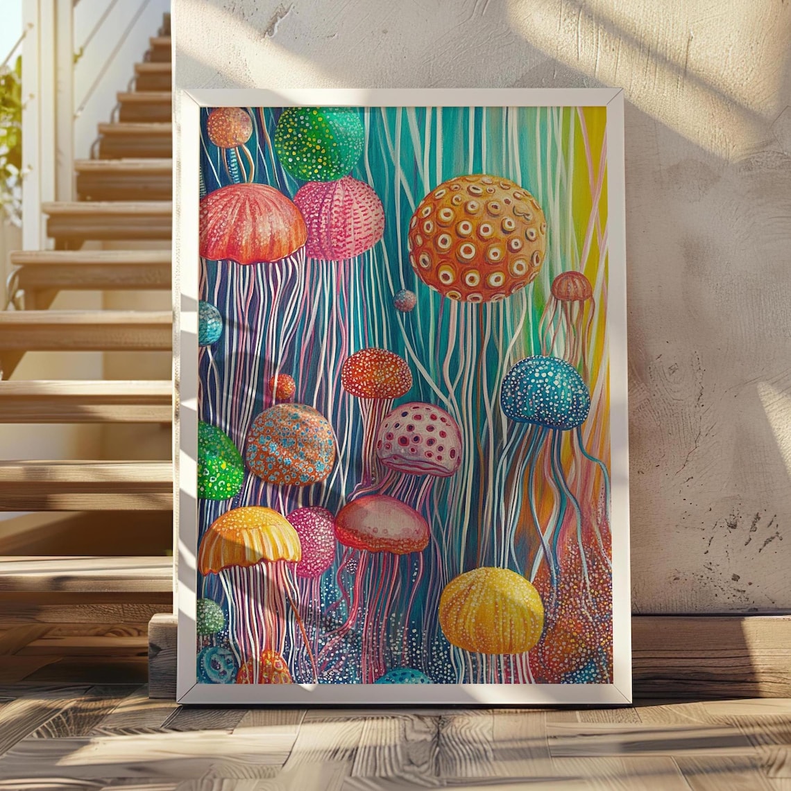 Yayoi Kusama-Inspired Art Print, Polka Dot Artwork, Modern Abstract Art ...