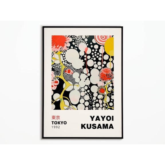 Yayoi Kusama Inspired Decorative Art Paper Poster Japanese Wall Decor 16x24 UNFRAMED