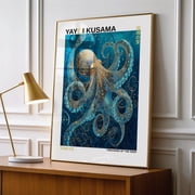Yayoi Kusama Inspired Octopus Poster, Japanese Wall Art Poster Vintage Style, Poster Only