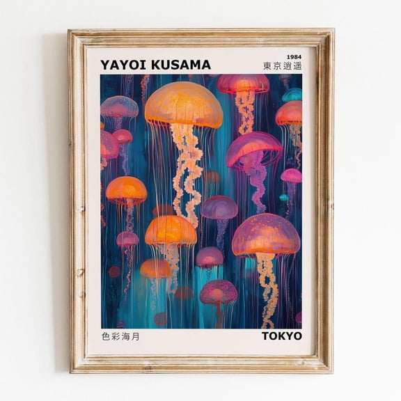 Yayoi Kusama Jellyfish Art Colorful For Home Decor Original Jellyfish Print Bold Vibrant Japanese Wall Art For Bedroom Gift Idea