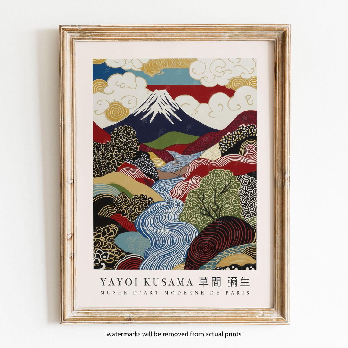 Affiche Yayoi Kusama Mont Fuji - Impression Art Moderne Japonais