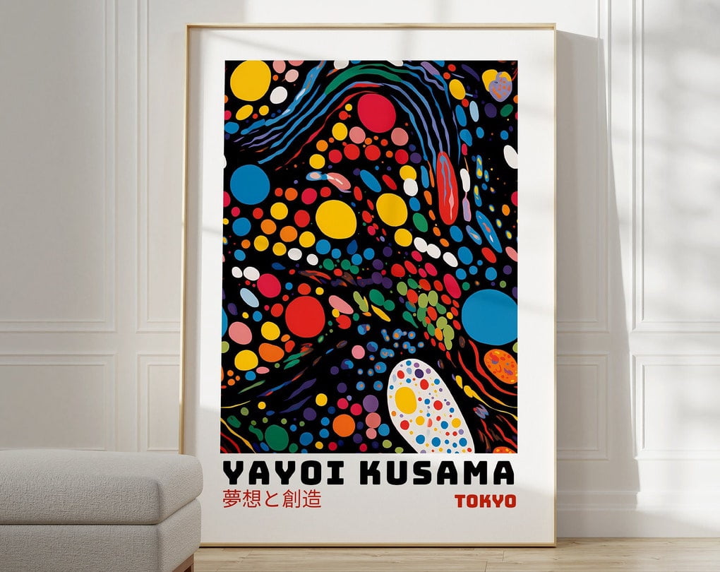 Yayoi Kusama Poster - Japandi Mushroom Wall Art As Yayoi Kusama Print Abstract Inspired Kusama Poster Japanese Wall Art Wall Art Modern Wall Decor 8x12 Un Yayoi Kusama Poster - Japandi Mushroom Wall Art As Yayoi Kusama Print Abstract Inspired Kusama Poster Japanese Wall Art Wall Art Modern Wall Decor 8x12 Un