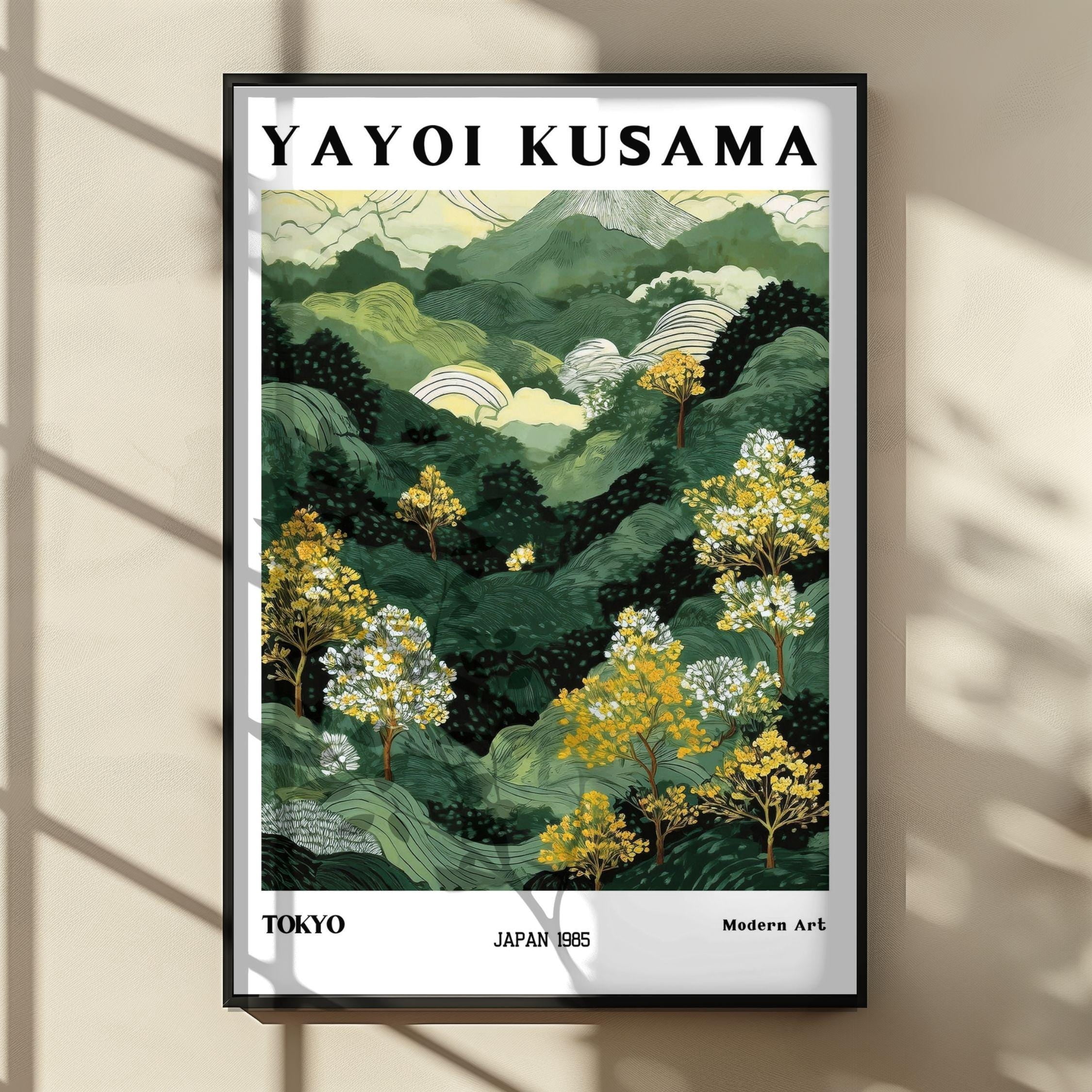 パ*ム様 キムタク　私物　BACKDROP　×　Warner　COYOTE コヨ Yayoi Kusama Poster Japanese Landscape Poster Green Mountain