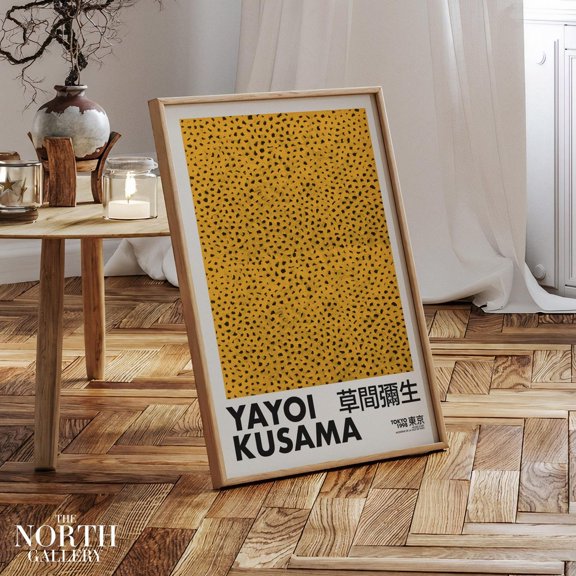 Yayoi Kusama Yellow Infinity Nets Exhibition Poster Contemporary Art Print