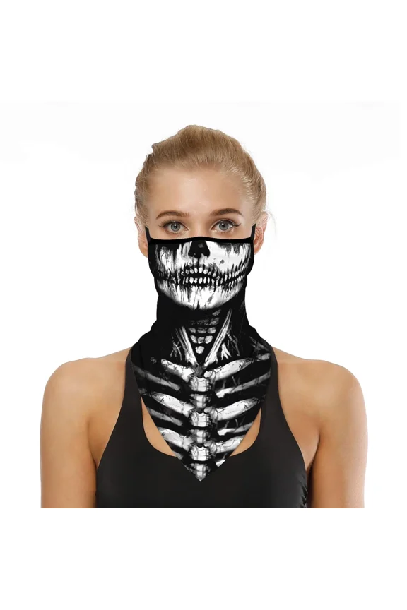 Yayourel Halloween Mask Scary Halloween Skeleton Bandana Neck Gaiter Face Mas...
