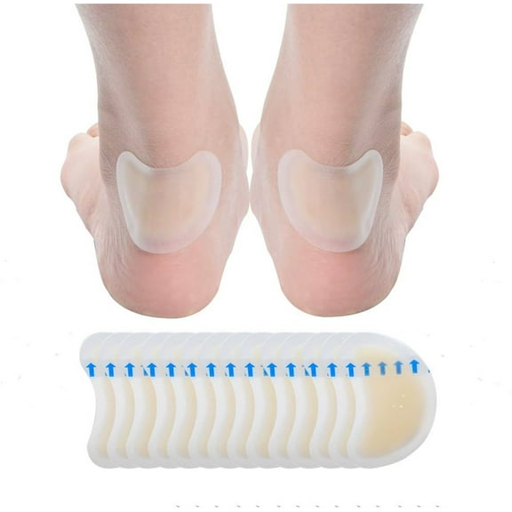 Yayun 24 Pieces Gel Bandage Guard Heel Pads Blister Cushion Hydrocolloid Bandages Waterproof Adhesive Blister Pads for Protecting Foot Toe from Rubbing Shoes