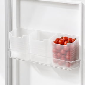 Yayun 3 Pack Refrigerator Organizer Box, Plastic Refrigerator Side Door Storage Containers, Space-Saving Organizer Bins, Refrigerator Drawers for Fruit and Vegetable (Clear, S)