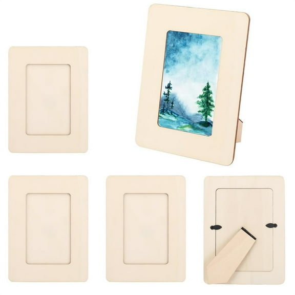 Yayun 5 Pack Wooden Photo Frames,Unfinished Picture Frames,Paintable Picture Frame,Rectangle Photo Frames,for DIY Craft Painting and Decorative Projects 3.5 x 5.5 Inch