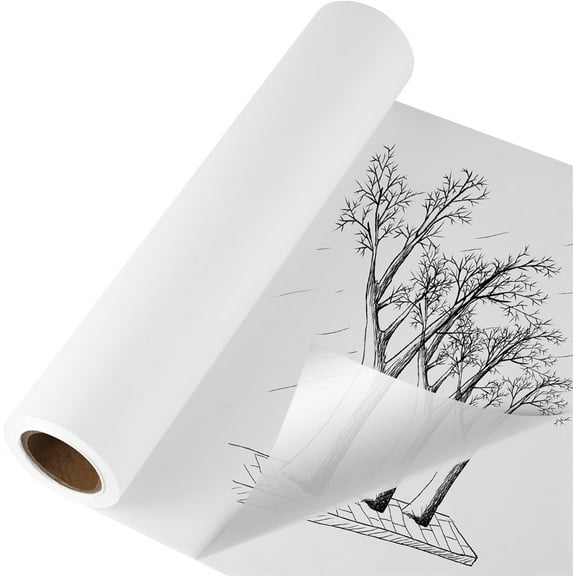 Yayun White Tracing Paper, 12" x 25 Yards Tracing Paper Roll, White Translucent Tracing Paper Roll, Pattern Paper, Drafting Paper, Tracing Paper for Sewing Patterns, Sketching