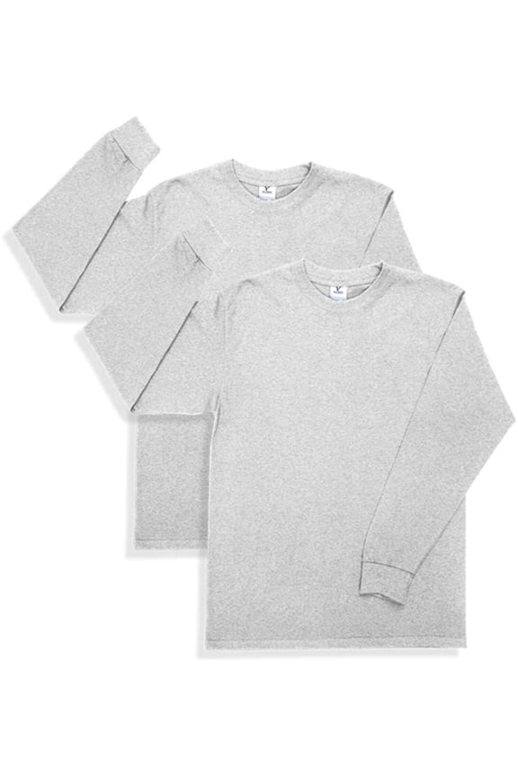 Men's Heavy Weight (5.9-Ounce) Crew Neck Long Sleeve T-Shirt - (2-Pack)