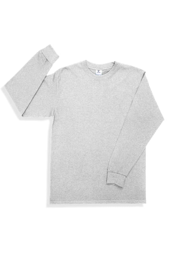 Men's Heavy Weight (5.9-Ounce) Crew Neck Long Sleeve T-Shirt - Heather Grey