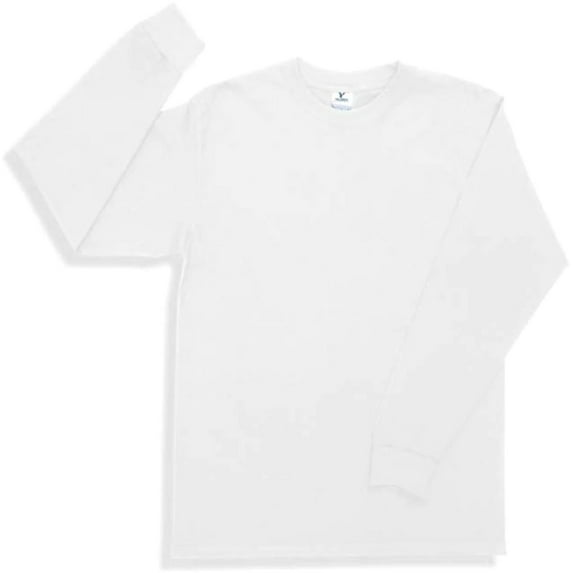Yazbek Men's Heavy Weight (5.9-Ounce) Crew Neck Long Sleeve T-Shirt - White