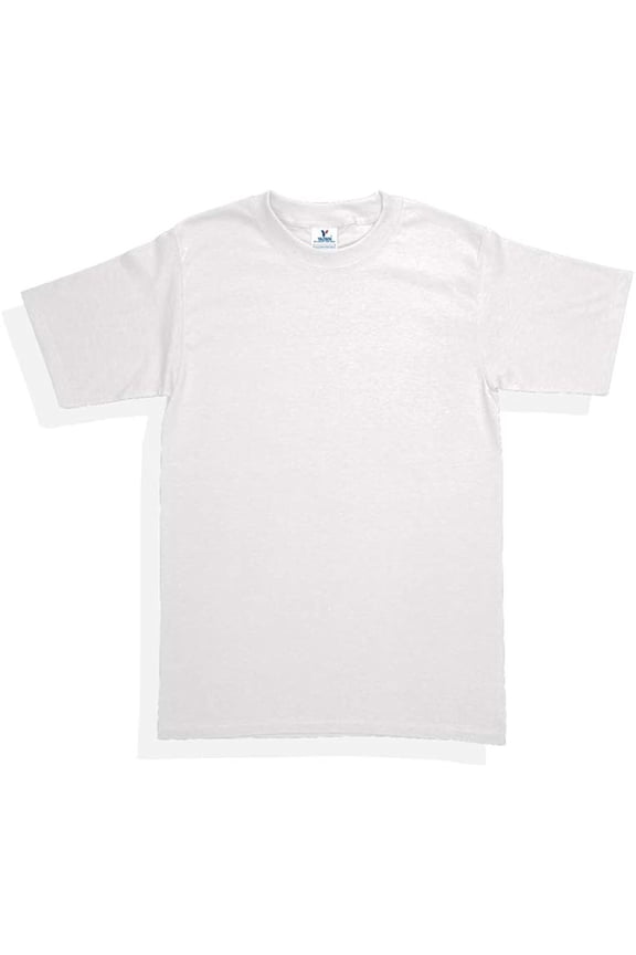 Yazbek Men's Heavy Weight (5.9-Ounce) Crew Neck Short Sleeve T-Shirt - White