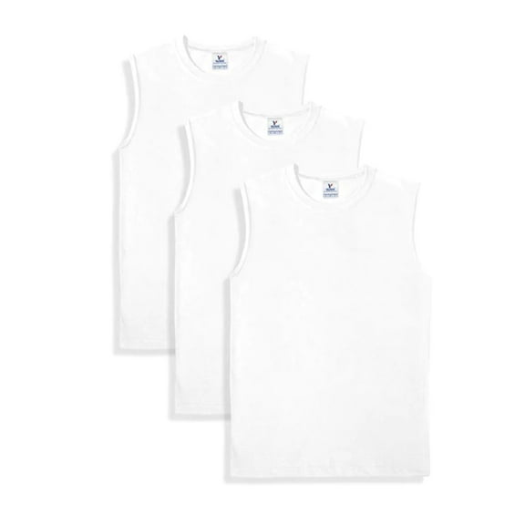 Yazbek Men's Heavy Weight (5.9-Ounce) Crew Neck Sleeveless Muscle T-Shirt (3-Pack)