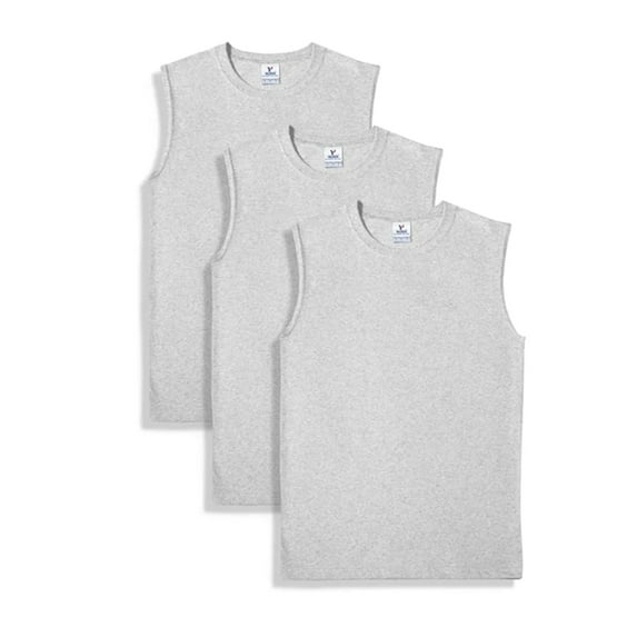 Yazbek Men's Heavy Weight (5.9-Ounce) Crew Neck Sleeveless Muscle T-Shirt (3-Pack)