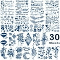 thumbnail image 1 of Yazhiji 30 Sheets Semi-Permanent Tattoos for Women Girls Kids , Lasting 1-2weeks Tiny Tattoo Stickers (Flower), 1 of 7