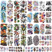 Yazhiji 52 Sheets Kids Temporary Tattoos, Full Arm Sleeve Dinosaurs Monster Car Space Fake Tattoos for Boys, Mermaid Unicorn Butterflies Face Body Stickers for Girls Birthday Party Favor