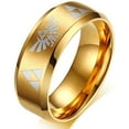 thumbnail image 1 of Yazi 8mm The Legend of Zelda Triforce Ring, Stainless Steel Matte Finished Bands, 1 of 6