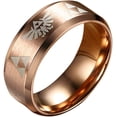 thumbnail image 1 of Yazi 8mm The Legend of Zelda Triforce Ring, Stainless Steel Matte Finished Bands, 1 of 9