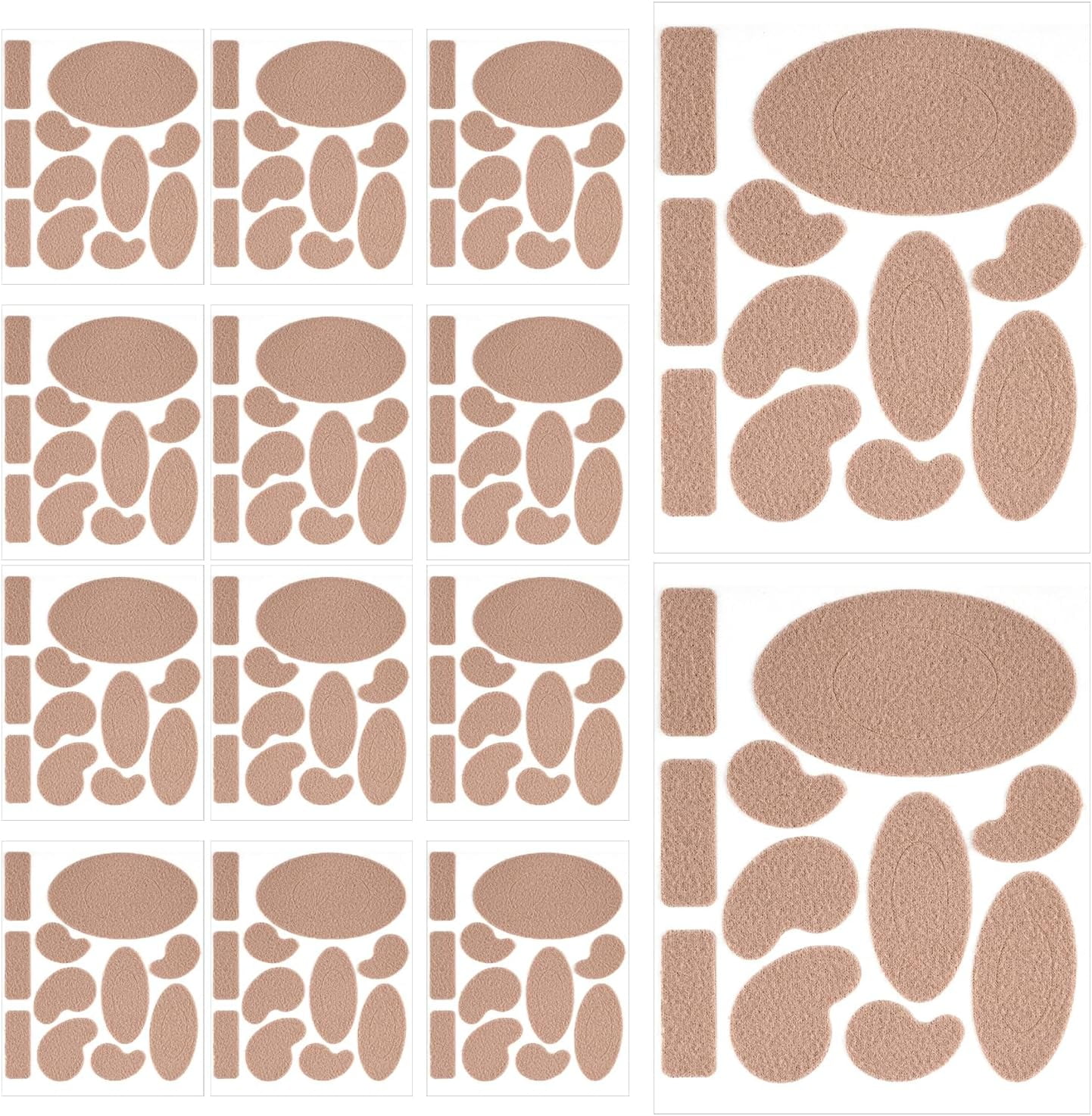 Yazoeiaing 14 Sheets Moleskin Adhesive Pads, MultiShapes Moleskin Tape