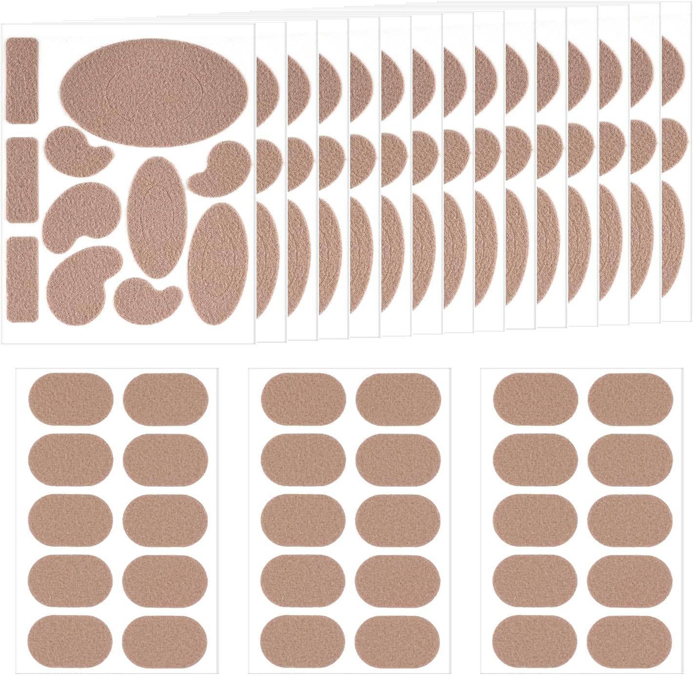 Yazoeiaing 18 Sheets Moleskin Adhesive Pads, MultiShaped & Oblate