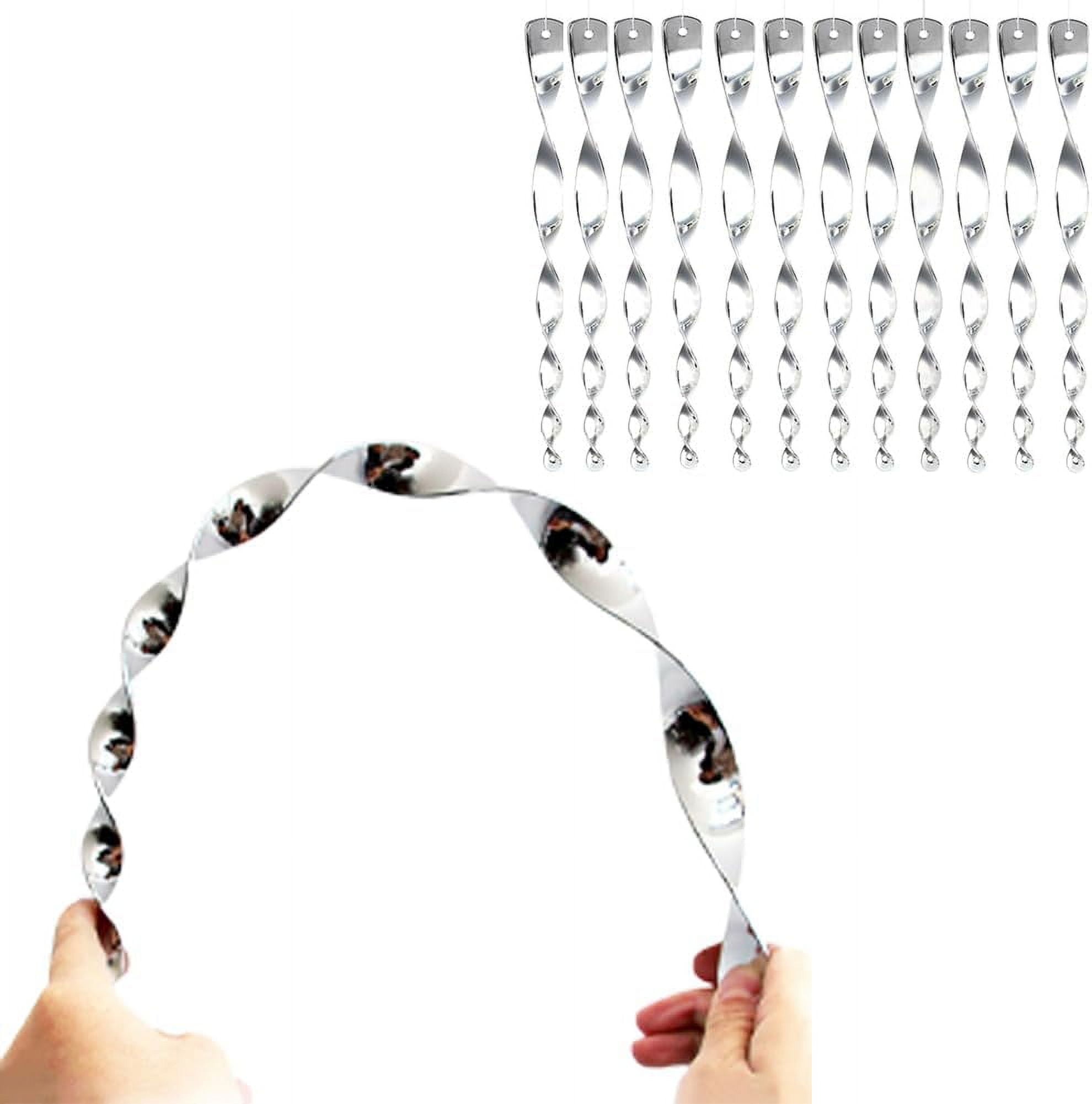 Yazoeiaing Bird Repeller Rotating Rod, Silver Spiral Bird Repellent