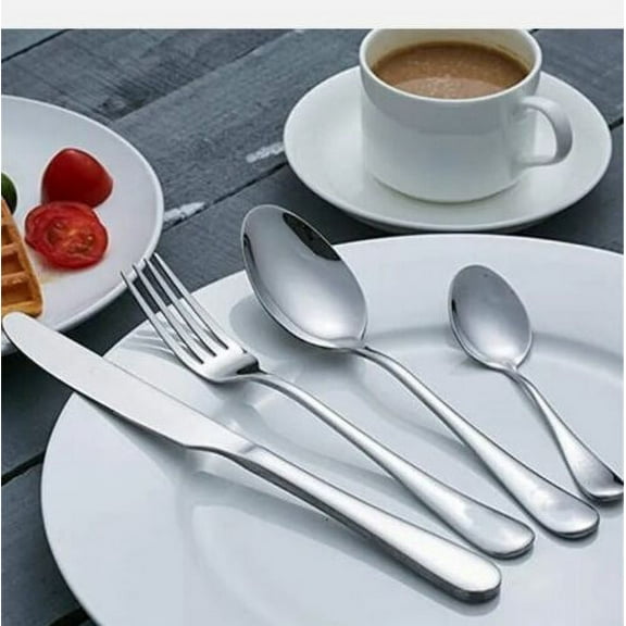 Yazoo Cutlery Silverware Gift Set-24-Piece Stainless Steel Cutlery Set Tableware Service for 6(Silver Plated)