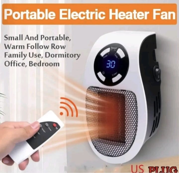 Yazoo Electric Wall Outlet Electric Heater with Adjustable Thermostat and Timer +Remote for Home