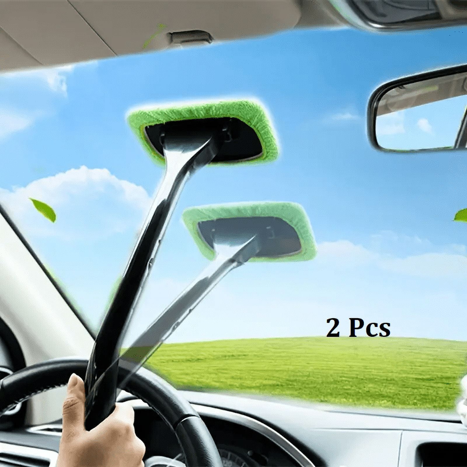 YazooAuto - Pack of 2 Car Windshield Cleaners, Windshield Cleaner - Microfiber Cloth Car Window Cleaning Tool, Auto Interior Exterior Glass Wiper Car Glass Cleaner