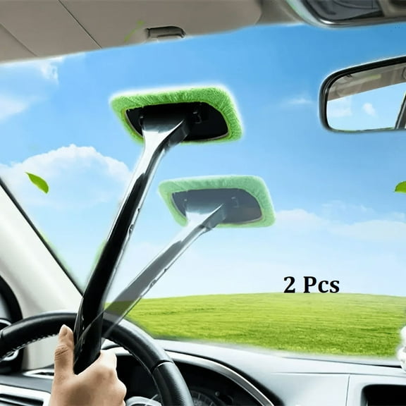 YazooAuto - Pack of 2 Car Windshield Cleaners, Windshield Cleaner - Microfiber Cloth Car Window Cleaning Tool, Auto Interior Exterior Glass Wiper Car Glass Cleaner